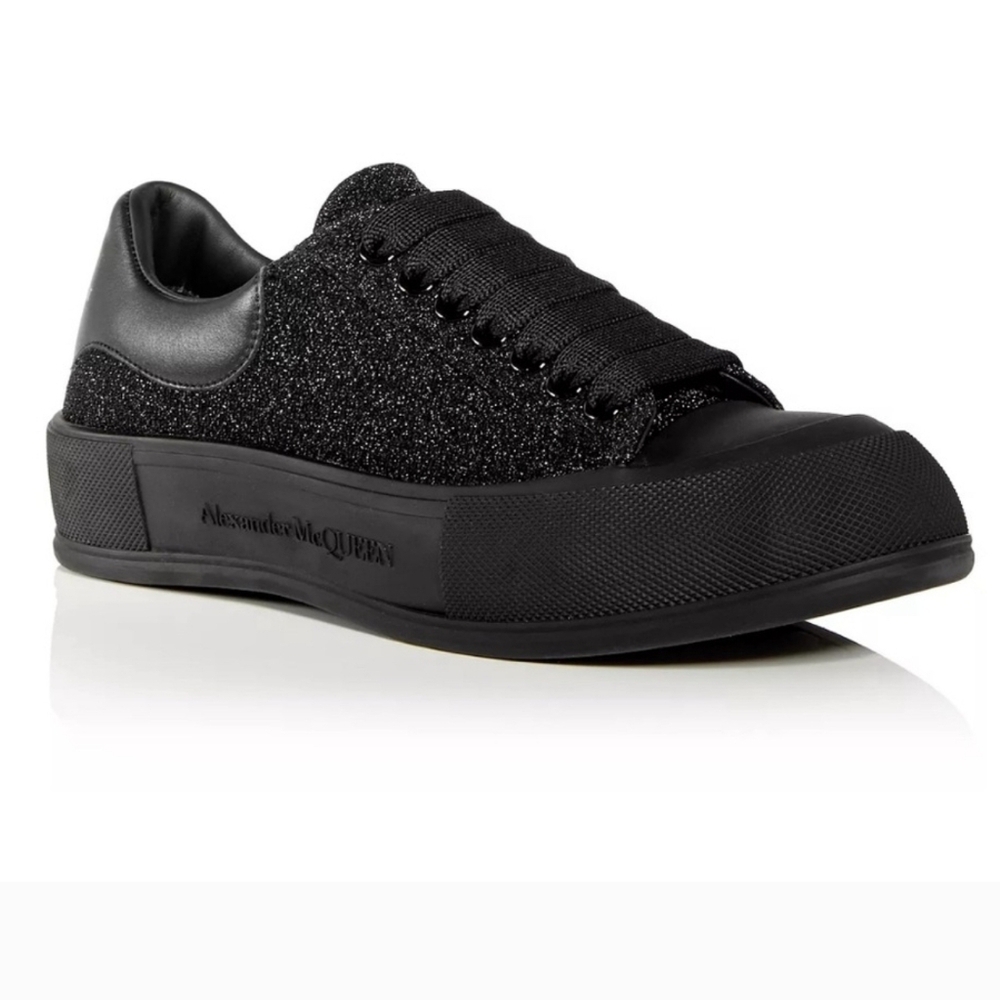 Alexander Mcqueen Men's Tread Slick Soft Glitter Low Top Sneakers